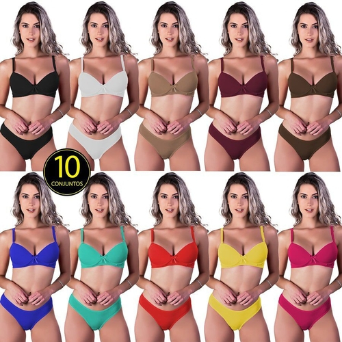 Kit 10 Conjuntos De Calcinha E Sutiã Cores Lisas Ref.: 137 é boa?