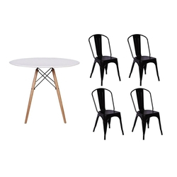 Kit Mesa Jantar Eiffel 120cm Branca + 04 Cadeiras Tolix - Preta é boa?