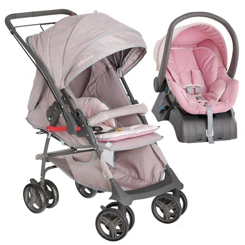 Carrinho De Bebe Galzerano Maranello Grafite Cinza E Rosa Bebe Conforto Cocoon Base Nas Americanas