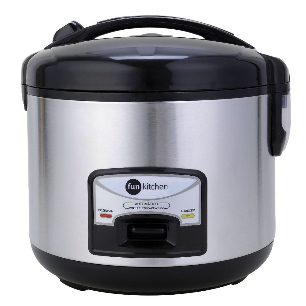 [70% de Cashback] Panela de Arroz Elétrica 3L Preto + Inox Fun Kitchen - 220v