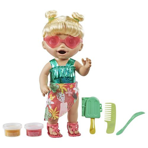 Boneca Bebê com Acessórios - Baby Alive - Hora do Suco - Vestido Azul -  Hasbro