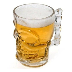 Caneca Chopp Cerveja Vidro Caveira Rock 510 ml Menor preço em Caneca Chopp Cerveja Vidro Caveira Rock 510 ml