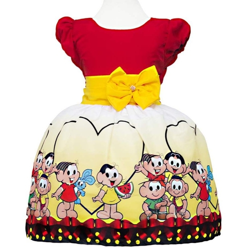 vestido turma da monica infantil