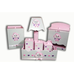Kit Nuvem Chuva de Amor Cinza Menor preço em Kit Nuvem Chuva de Amor Cinza