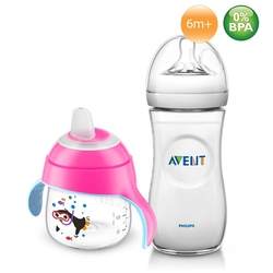 Kit Mamadeira Pétala Anticólica 330ml e Copo Avent Rosa Menor preço em Kit Mamadeira Pétala Anticólica 330ml e Copo Avent Rosa