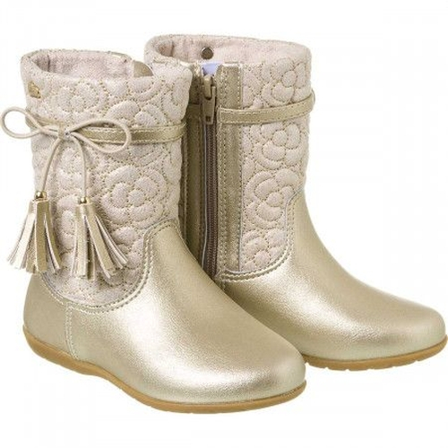 bota infantil dourada