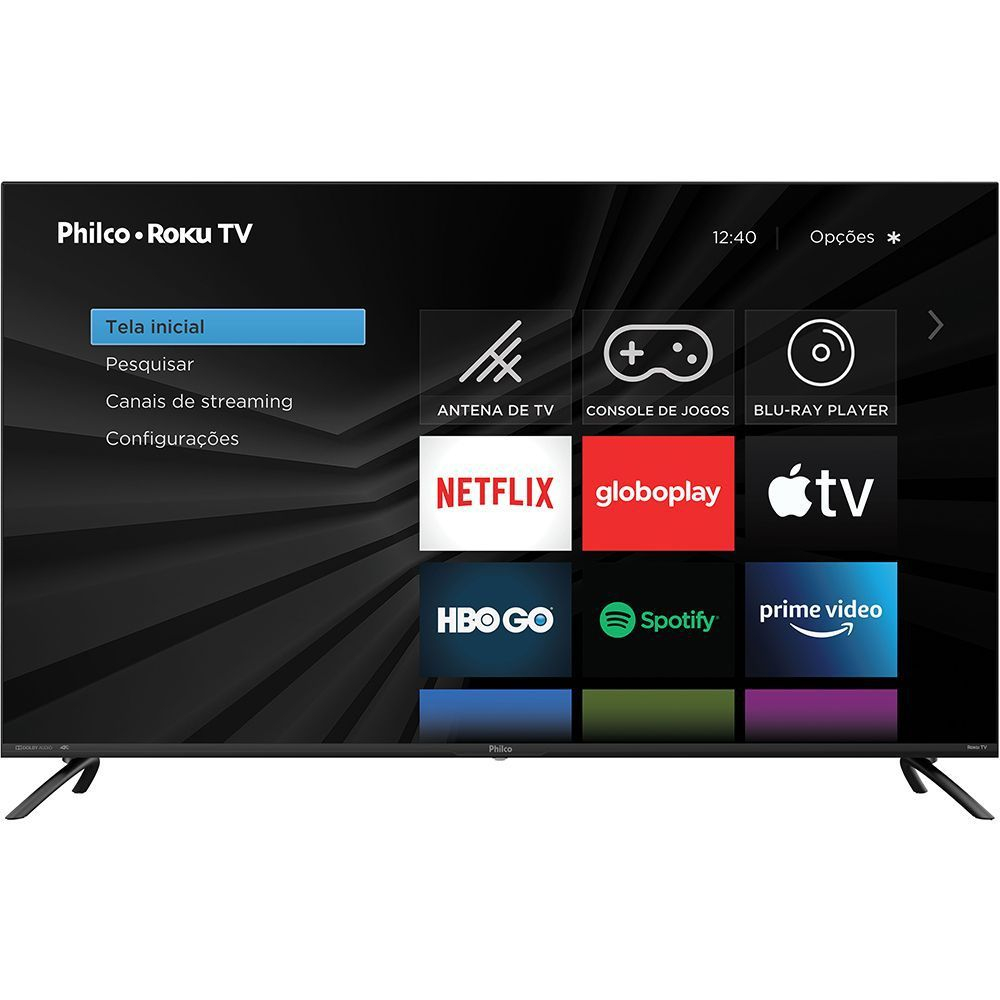 Smart TV Philco Roku 50” UHD 4K PTV50G70R2CBBL - Dolby Audio e HDR10