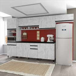 Cozinha Completa Sophie Viena Modulada 5 Peças 340 Cm 12 Portas 3 Gavetas  Com Tampo Branco em Promoção na Americanas