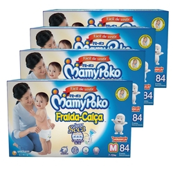Kit 4 Caixas FRALDA CALÇA Mamypoko M - 336 Unidades - Tecnologia Japonesa Menor preço em Kit 4 Caixas FRALDA CALÇA Mamypoko M - 336 Unidades - Tecnologia Japonesa