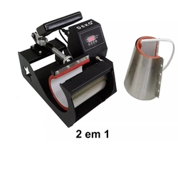 Menor preço em Prensa Térmica Para Sublimação Digital 2 Em 1 Long Drink Copo E Caneca Deko