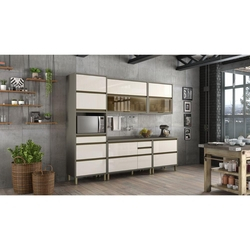 Menor preço em Cozinha Modulada 01 Forno Lyra 07 Peças Henn - Duna/Off White