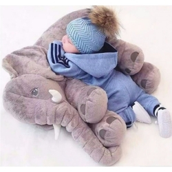 Almofada Travesseiro Elefante de Pelúcia para Bebê Dormir Cinza 52cm - LuckBaby Menor preço em Almofada Travesseiro Elefante de Pelúcia para Bebê Dormir Cinza 52cm - LuckBaby