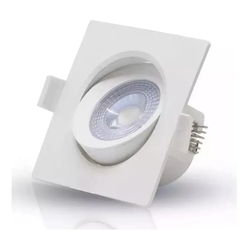 Kit 6 Spot Led Cob Direcionável Embutir Quadrado 3000k 5w Menor preço em Kit 6 Spot Led Cob Direcionável Embutir Quadrado 3000k 5w