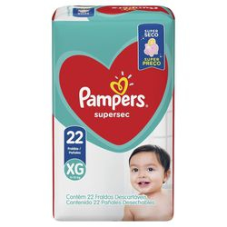 Fraldas Pampers Supersec XG - 22 Unidades Menor preço em Fraldas Pampers Supersec XG - 22 Unidades