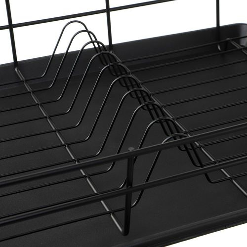 Escorredor de Louça com Porta Talheres Preto - La Cuisine - 4