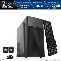 Computador Desktop ICC IV1846K Intel Dual Core 2.41ghz 4GB HD 120GB SSD teclado, mouse, cx de som USB 3.0 HDMI FULLHD Menor preço em Computador Desktop ICC IV1846K Intel Dual Core 2.41ghz 4GB HD 120GB SSD teclado, mouse, cx de som USB 3.0 HDMI FULLHD