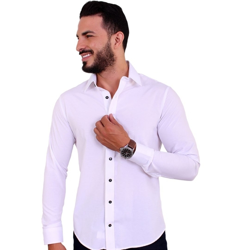 camisa branca masculina social manga longa