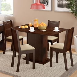 Conjunto Sala de Jantar Lexy Madesa Mesa Tampo de Madeira com 4 Cadeiras é boa?