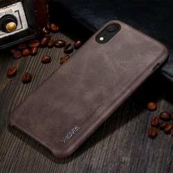 Menor preço em Capa Protetora X-Level Vintage Couro PU para Apple iPhone XR - Marrom Escuro
