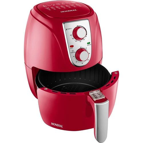 USADO: Fritadeira Air Fryer Mondial AF-34 Pratic 3,2L Inox Vermelha ...