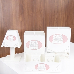 Kit Higiene Ursa Soneca Rosa MDF Menor preço em Kit Higiene Ursa Soneca Rosa MDF