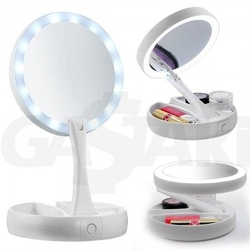 Espelho para MAQUIAGEM Dobrável Dupla Face Aumento 10X com Luz LED e Organizador é boa?