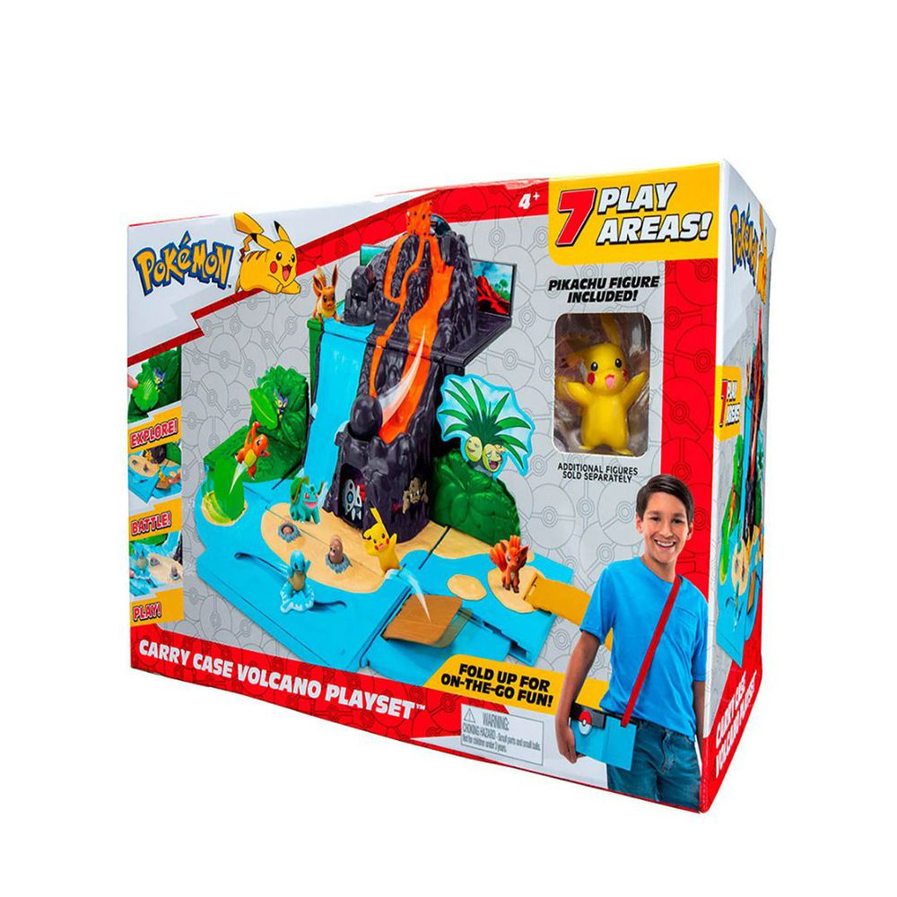 Pokémon Carry Case Playset Vulcão Pikachu Jazwares - Sunny