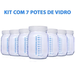 Kit Com 7 Potes De Vidro Para Leite Materno 200ml Com Graduação Menor preço em Kit Com 7 Potes De Vidro Para Leite Materno 200ml Com Graduação