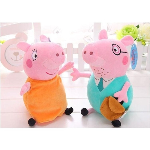 Kit pelúcia família peppa pig com 4 personagens 28cm original Clearance
