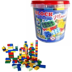 Blocos De Montar No Balde Block Mania 52 Pecas Ref:5000 Menor preço em Blocos De Montar No Balde Block Mania 52 Pecas Ref:5000