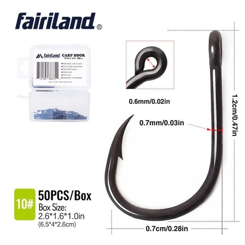 Black 50pcs//Lot Fishing Hooks High Carbon Steel Sharpened Fishing Hook With Box