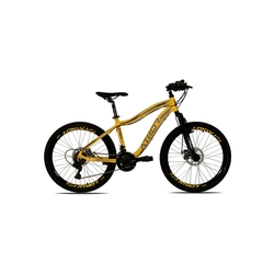 Bicicleta Aro 24 Top Orion Tz 21V Shimano Freio A Disco Amarela Athor Bike Menor preço em Bicicleta Aro 24 Top Orion Tz 21V Shimano Freio A Disco Amarela Athor Bike