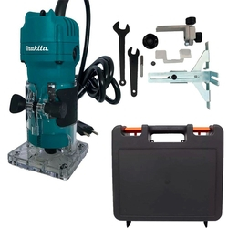 Tupia 6 mm (1/4")530 Watts - 3709 - Makita + Maleta para Ferramentas Menor preço em Tupia 6 mm (1/4")530 Watts - 3709 - Makita + Maleta para Ferramentas