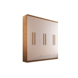 Roupeiro Rufato Espanha 6 Portas e 2 Gavetas Imbuia/Whit Menor preço em Roupeiro Rufato Espanha 6 Portas e 2 Gavetas Imbuia/Whit