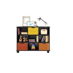 Nicho Organizador Preto com 3 gavetas Coloridas - Qmovi Menor preço em Nicho Organizador Preto com 3 gavetas Coloridas - Qmovi