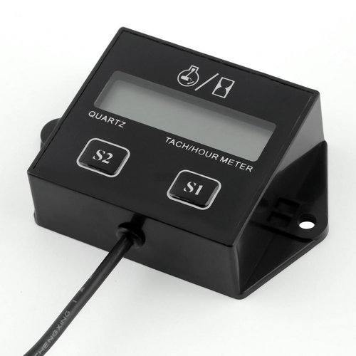 Motorcycle LCD Digital Tach Tachometer Hour Meter Gauge Engine Spark Inductive