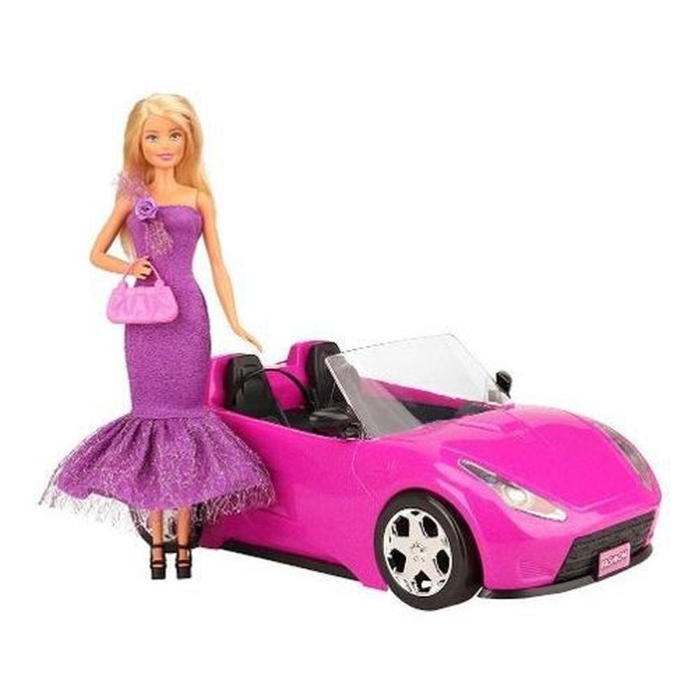 CARRO BARBIE CONVERSÍVEL ROSA MUITO BOM ESTADO COM TODOS OS ADESIVOS!