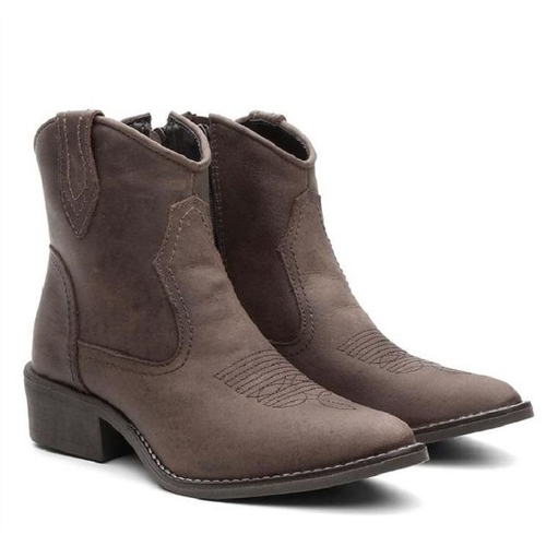 Bota Western Feminina Camurça Nobuck Country Salto Baixo Marrom 34 Menor preço em Bota Western Feminina Camurça Nobuck Country Salto Baixo Marrom 34