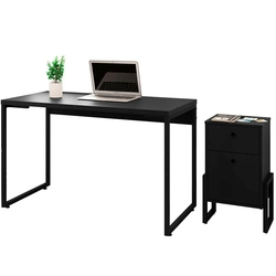 Kit Mesa Para Escritório Industrial Soft com Gaveteiro Work F01 02 Gavetas Preto Fosco - Lyam Decor é boa?