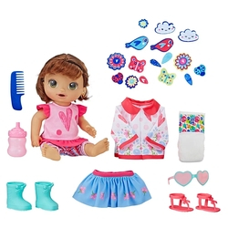 Boneca Baby Alive - Vestida para Passear - Morena - E2102 - Hasbro Menor preço em Boneca Baby Alive - Vestida para Passear - Morena - E2102 - Hasbro