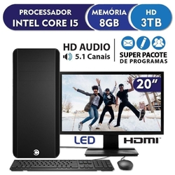 Computador Completo CorPC Standard Intel Core i5 8GB Hd 3TB Monitor 19.5" HDMI LED é boa?