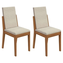 Conjunto com 2 Cadeiras Lira l Rovere e Bege Menor preço em Conjunto com 2 Cadeiras Lira l Rovere e Bege
