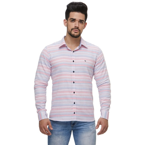 camisa rosa listrada masculina