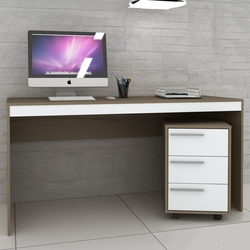 Mesa para Computador HO-2931 Avelã/Branco - Hecol Menor preço em Mesa para Computador HO-2931 Avelã/Branco - Hecol