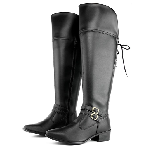 bota over the knee com cadarço