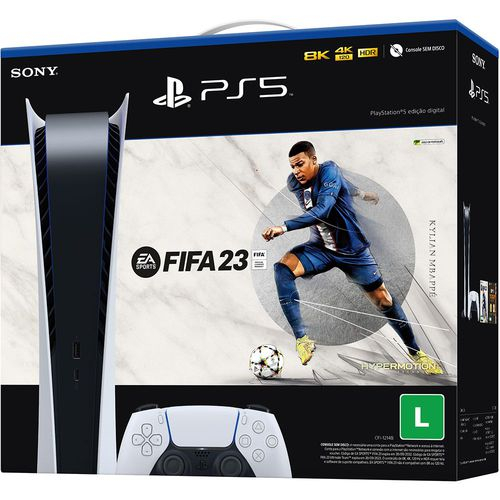 USADO: Console Playstation 5 Digital Edition + FIFA 23 - PS5 em Promoção na  Americanas