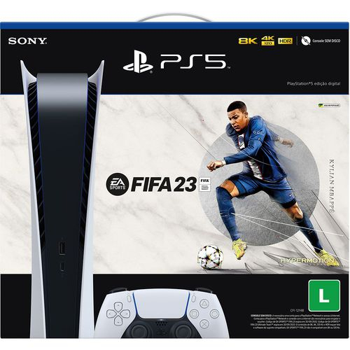 USADO: Console Playstation 5 Digital Edition + FIFA 23 - PS5 no Shoptime