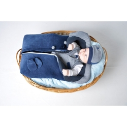 Kit Saída Maternidade Menino Com Saco De Dormir Azul com Branco Menor preço em Kit Saída Maternidade Menino Com Saco De Dormir Azul com Branco