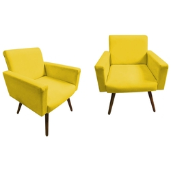 Kit 2 Poltronas Decorativa Nina Suede Amarelo é boa?