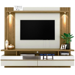 Painel Para Tv Com Led E Espelho São Luís 1.8 Avelã Off White Menor preço em Painel Para Tv Com Led E Espelho São Luís 1.8 Avelã Off White